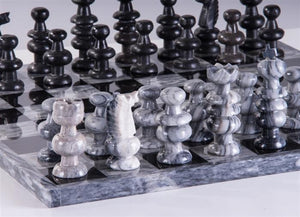 13" Onyx Chess Set - Grey and Black