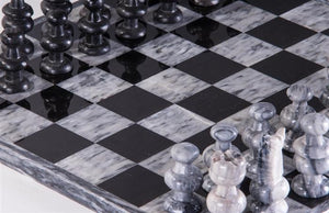 13" Onyx Chess Set - Grey and Black