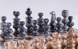 13" Onyx Chess Set - Grey and Brown