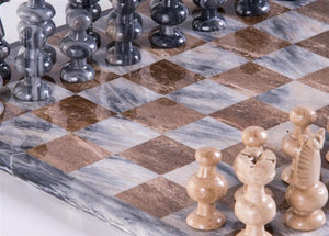 13" Onyx Chess Set - Grey and Brown