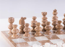 Load image into Gallery viewer, 13&quot; Onyx Chess Set - White and Swirled
