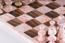 Load image into Gallery viewer, 14&quot; Onyx Chess Set - Pink and Brown
