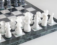 Load image into Gallery viewer, 16&quot; Black and White Marble Chess Set

