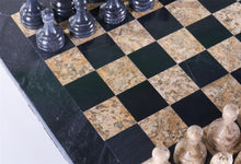 Load image into Gallery viewer, 16&quot; Coral and Black Marble Chess Set
