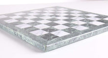Load image into Gallery viewer, 16&quot; Green and White Marble Chess Board
