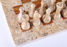 Load image into Gallery viewer, 16&quot; Marble Chess Set in Coral and Red
