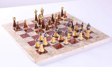 Load image into Gallery viewer, 16&quot; Marble Chess Set with Florentine Pieces
