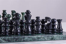 Load image into Gallery viewer, 16&quot; Marble Green and Black Chess Set
