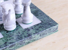 Load image into Gallery viewer, 16&quot; Marble Green and White Chess Set
