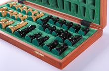 Load image into Gallery viewer, 18.5&quot; Folding Tournament Chess Set - 3.5&quot; Black &amp; Boxwood
