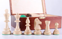 Load image into Gallery viewer, 3 3/4&quot; Standard Staunton Chess Pieces #6 in Dark Wood Box

