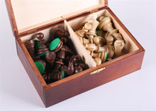 Load image into Gallery viewer, 3 3/4&quot; Standard Staunton Chess Pieces #6 in Dark Wood Box
