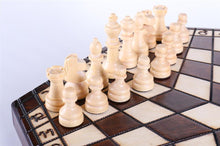 Load image into Gallery viewer, 3 Player Small Wood Chess Set
