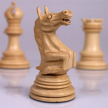 Load image into Gallery viewer, 4.5" Roaring Knight Ebony Chess Pieces
