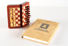 Load image into Gallery viewer, 5" Magnetic Folding Chess Set in Blood Rosewood &amp; White Maple
