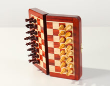 Load image into Gallery viewer, 7 3/8" Magnetic Folding Chess Set in Blood Rosewood &amp; White Maple
