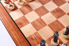 Load image into Gallery viewer, American War for Independence Chess Set on Padauk Board
