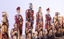 Load image into Gallery viewer, Crusades Chess Set with Maple and Walnut Board
