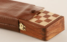 Load image into Gallery viewer, DEAL ITEM: 5 1/2" Magnetic Folding Chess Set in Golden Rosewood &amp; Maple (JUST THE BOARD)
