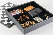 Load image into Gallery viewer, DEAL ITEM: 7 In 1 Black Leatherette Game Set (NO CHESS PIECES)
