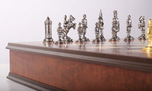 Load image into Gallery viewer, Gothic Chess Set with Cabinet Storage Board
