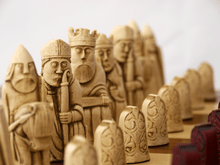 Load image into Gallery viewer, Isle of Lewis Chess Pieces by Berkeley - Cardinal Red
