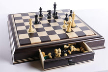 Load image into Gallery viewer, JLP Hardwood Cabinet with Drawers and Removable Chess Board
