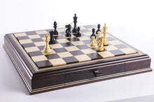 Load image into Gallery viewer, JLP Hardwood Cabinet with Drawers and Removable Chess Board

