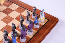 Load image into Gallery viewer, King Arthur Chess Set on Padauk Board
