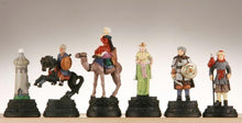 Load image into Gallery viewer, Large Crusades Handpainted Chessmen, 5" tall

