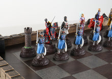 Load image into Gallery viewer, Medieval Metal Crusades Chess Set and Board
