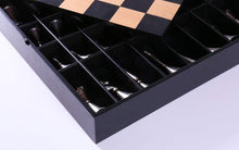 Load image into Gallery viewer, Metal Art Deco Chessmen on Storage Chest
