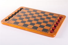 Load image into Gallery viewer, Red &amp; Black Wood Checkers Set
