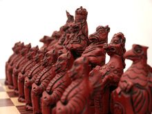 Load image into Gallery viewer, Royal Beasts Chess Pieces by Berkeley - Cardinal Red
