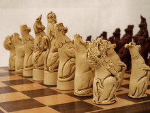Load image into Gallery viewer, Royal Beasts Chess Pieces by Berkeley - Cardinal Red
