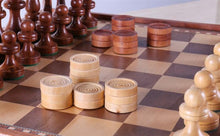 Load image into Gallery viewer, Russian Style Chess &amp; Checkers Game Set - Weighted
