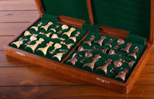 Load image into Gallery viewer, SCRATCH &amp; DENT: Large 18" Folding Magnetic Rosewood/Maple Chess Set in Leatherette Case

