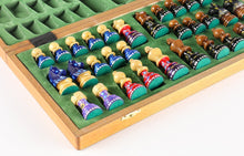 Load image into Gallery viewer, Sydney Gruber Painted 16" Folding Tournament Chess Set in German Design
