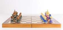 Load image into Gallery viewer, Sydney Gruber Painted 16" Folding Tournament Chess Set in German Design
