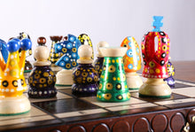 Load image into Gallery viewer, Sydney Gruber Painted 17" Large Kings Chess Set #1
