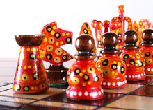 Load image into Gallery viewer, Sydney Gruber Painted 17" Large Kings Chess Set #2
