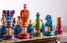 Load image into Gallery viewer, Sydney Gruber Painted 20" Large King's Inlaid Chess Set #1
