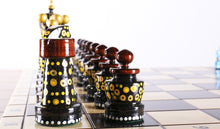 Load image into Gallery viewer, Sydney Gruber Painted 20" Large King's Inlaid Chess Set #1
