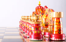 Load image into Gallery viewer, Sydney Gruber Painted 20" Large King's Inlaid Chess Set #2
