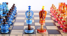 Load image into Gallery viewer, Sydney Gruber Painted 20" Large King's Inlaid Chess Set #2
