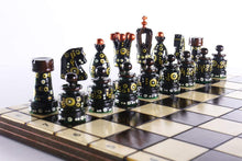 Load image into Gallery viewer, Sydney Gruber Painted 20" Large King's Inlaid Chess Set #3
