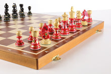 Load image into Gallery viewer, Sydney Gruber Painted 20" Tournament No 6 Chess Set in Red &amp; Black
