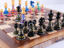 Load image into Gallery viewer, Sydney Gruber's Painted Chess Set - Live Edge Design
