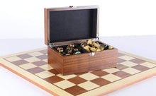 Load image into Gallery viewer, The 4" Burnt Zagreb Chess Set Combo with Storage
