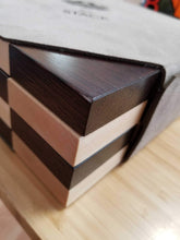 Load image into Gallery viewer, the STACK Chessboard - Tournament Edition in Wenge and Maple (DISCOUNTED FOR IMPERFECTION)
